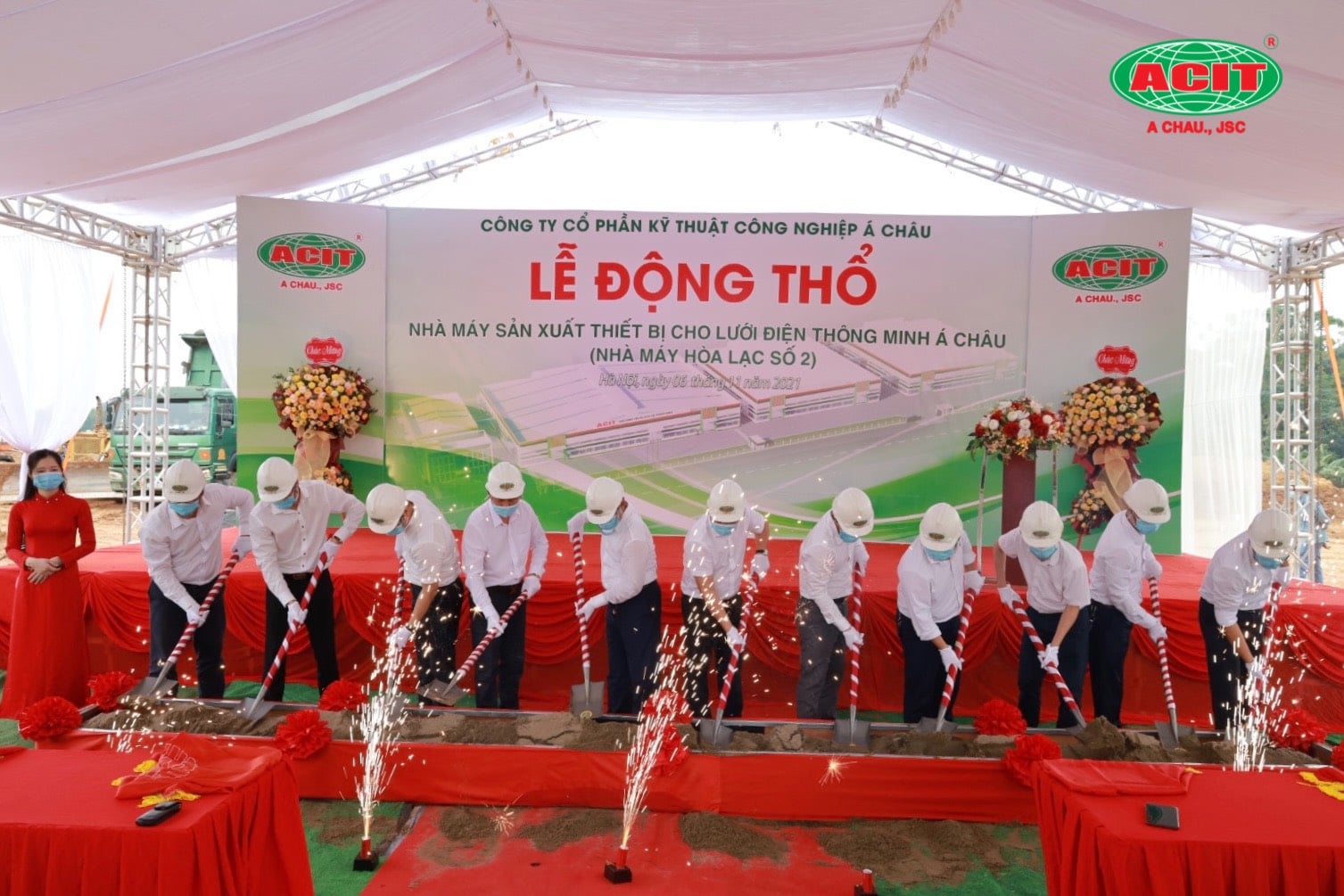 Acit tổ chức động thổ nhà máy hòa lạc 2